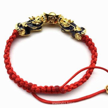 Vietnam Hollow Sand Face Lucky Pixiu Beads Fortune 24K 3D Hard Gold Beads for Hand Bracelet